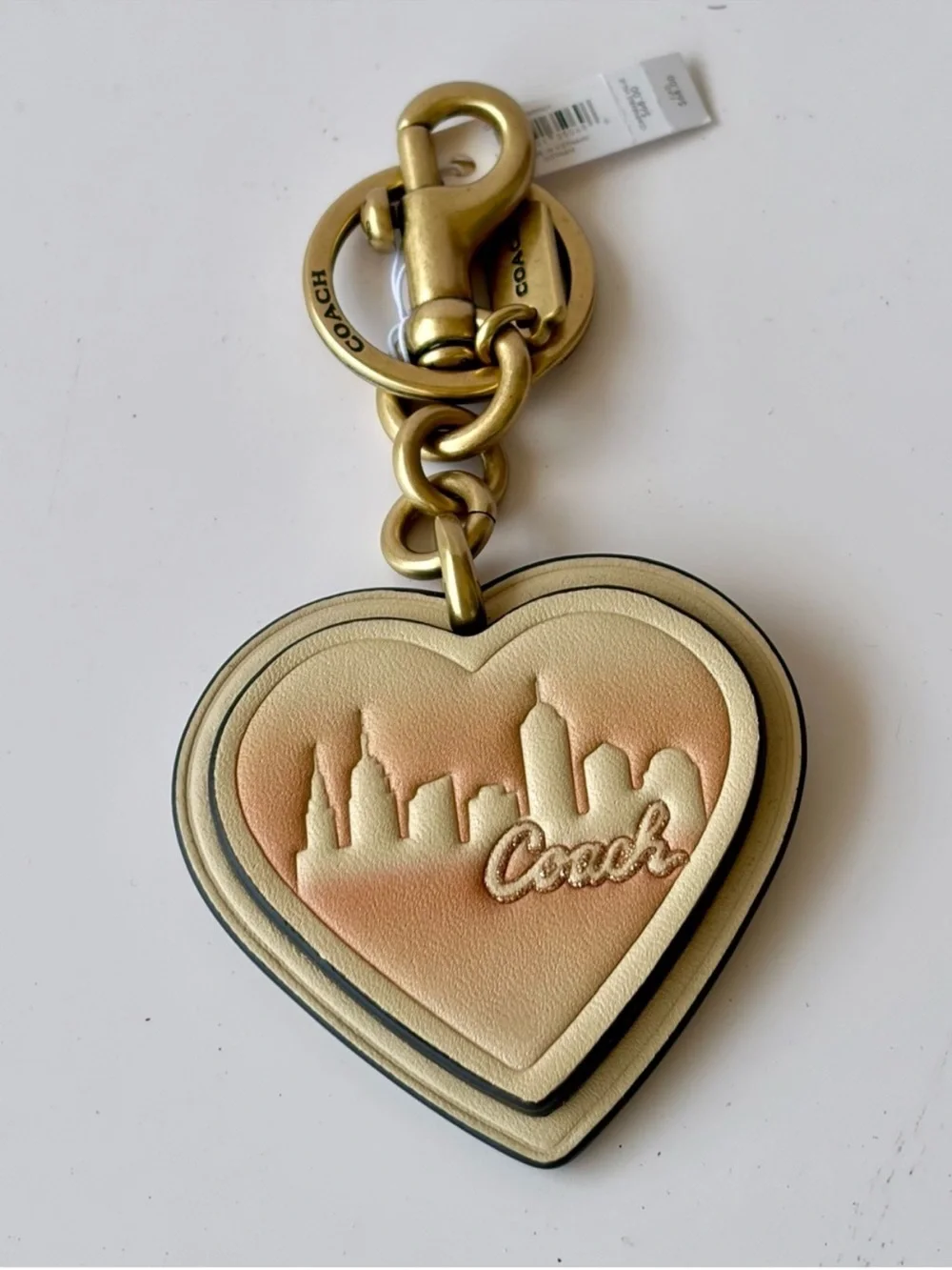 Coach X Jennifer Lopez Heart Bag Charm City New York Skyline keychain
